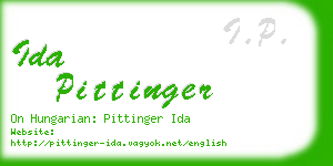 ida pittinger business card